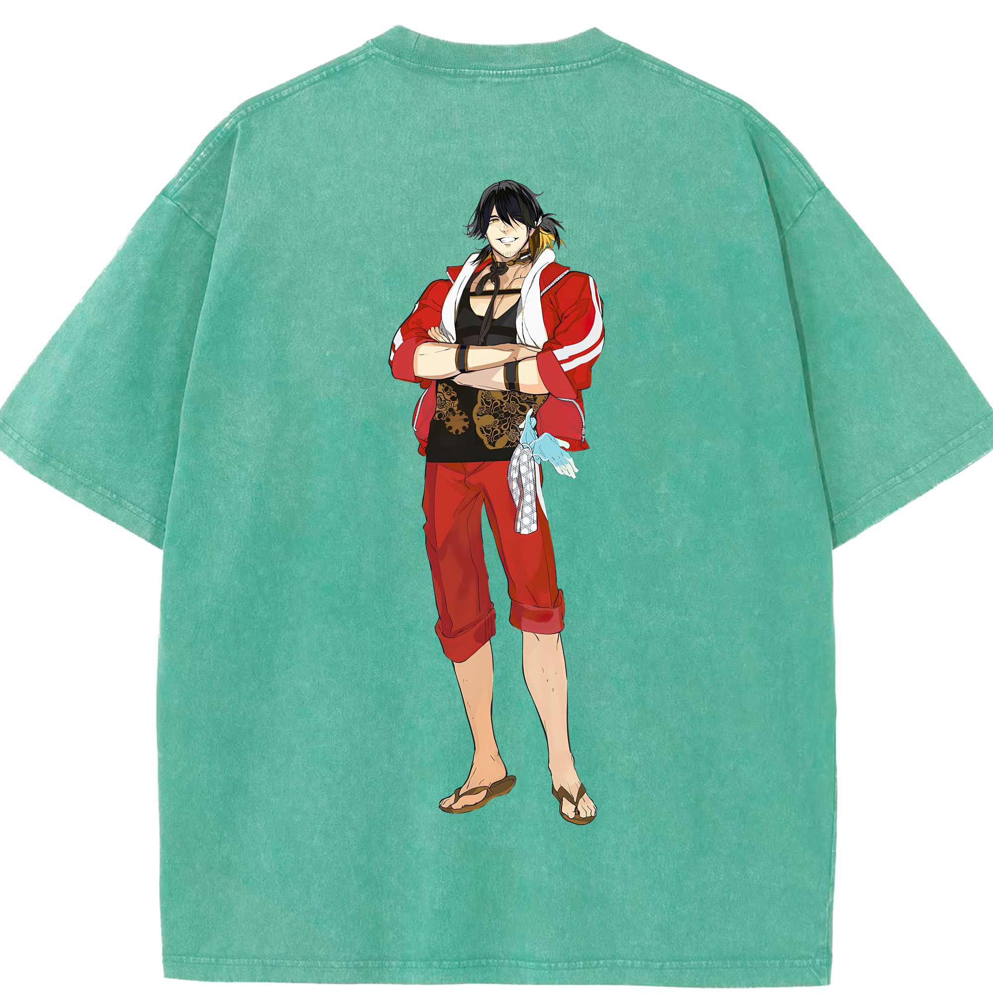 （画像用） 刀剣乱舞 Touken Ranbu 綿100% ヴィンテージ風 半袖Tシャツ（背面プリント）
